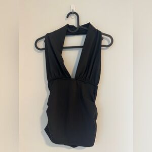 Elegant Black Halter Top